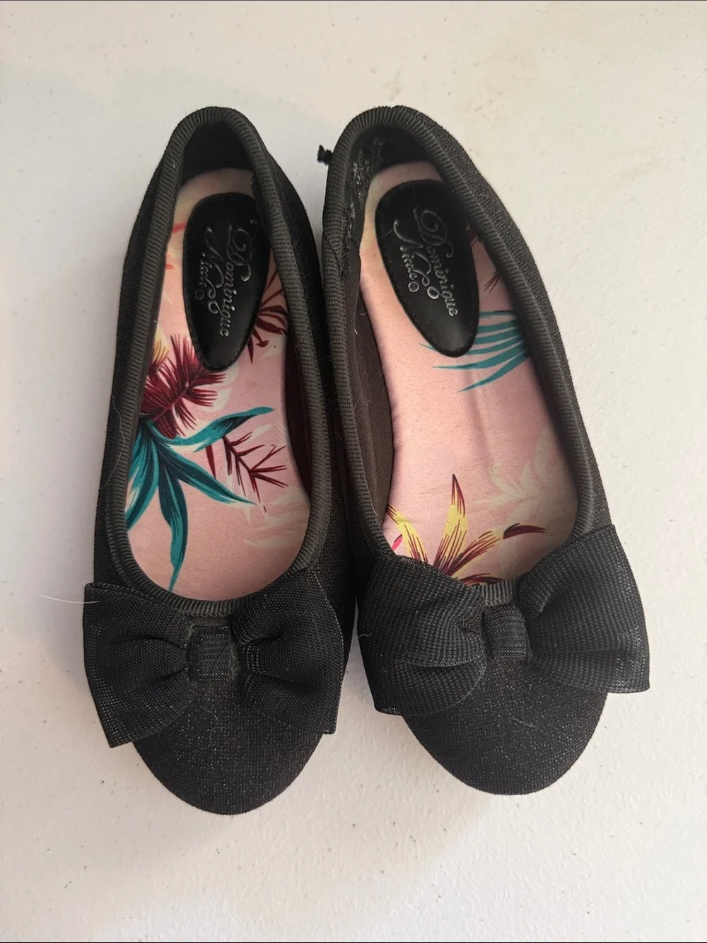Black Bow Ballet Flats by - Kids Slip-On Casual